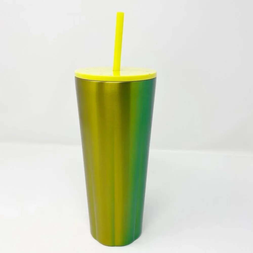 STARBUCKS LIME SPECKLE STAINLESS STEEL COLD CUP VENTI‎ NWT
